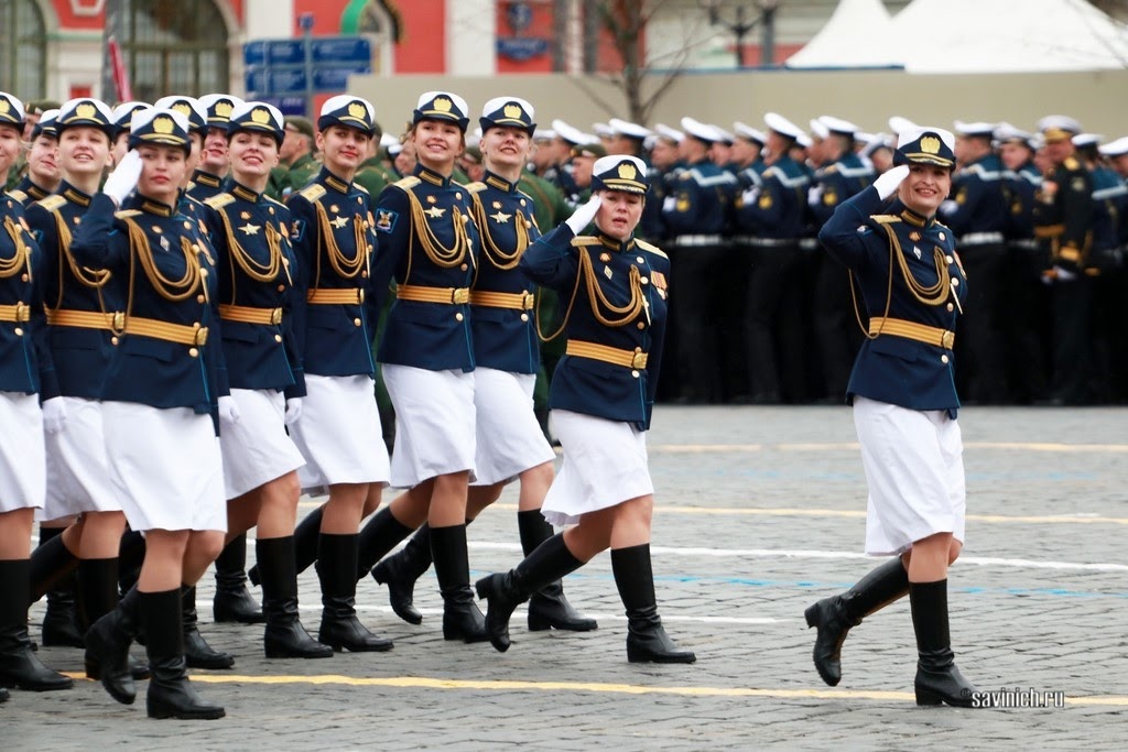 Парад Победы 2021. Военнослужащие женского полка Воздушно-космических сил